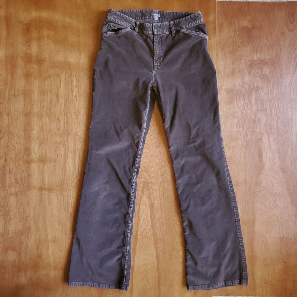 J Jill Corduroy Pants Size 6 Mocha Brown 5 Pocket Stretch 28 x 30 Preppy Classic